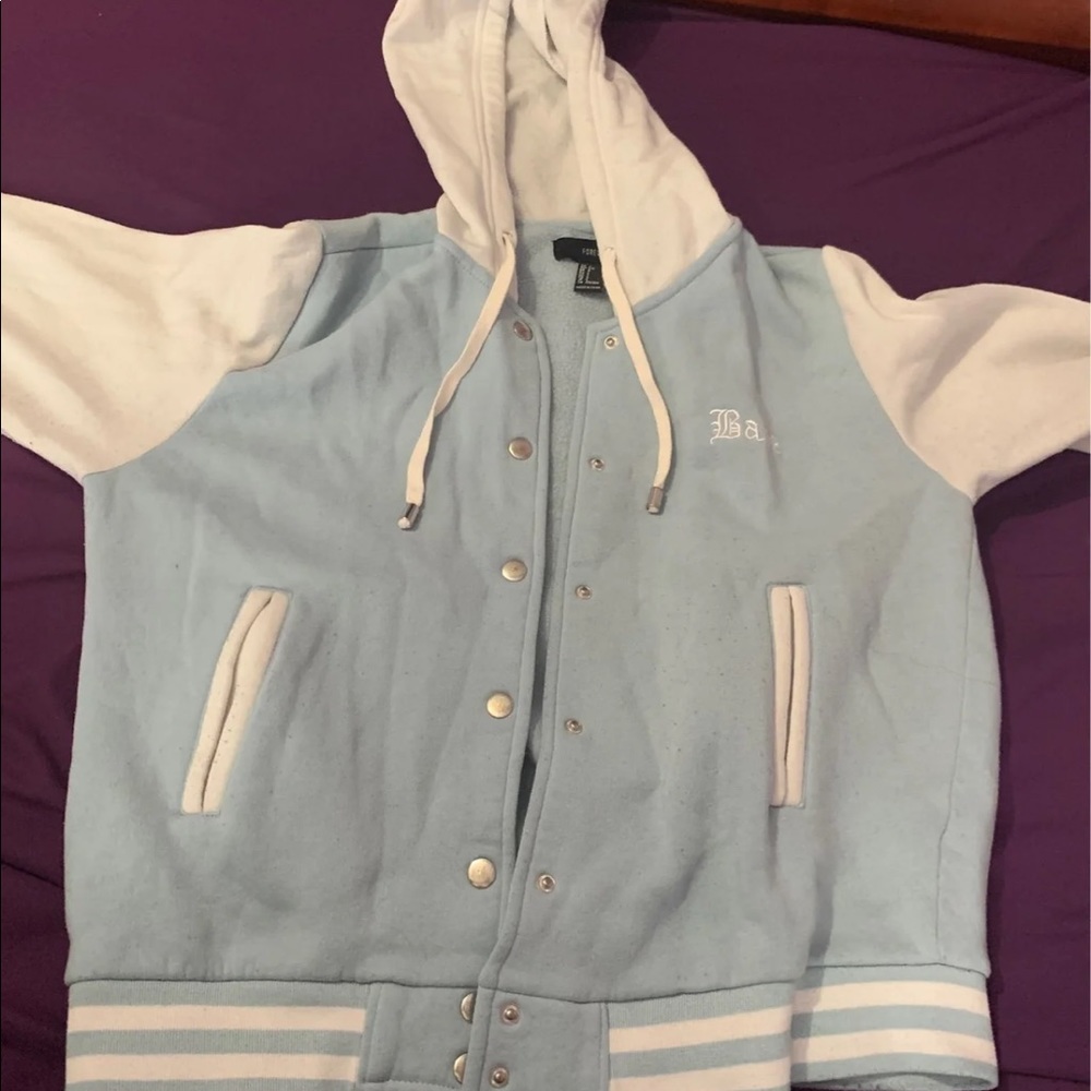 Blue forever 21 varsity jacket